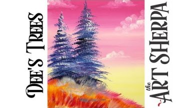 How to paint with Acrylic on Canvas Dee's Tree's Easy landscape