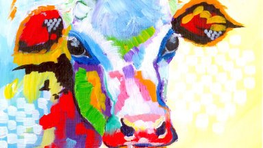 Colorful Cow Painting | Acrylic Tutorial | Beginner Abstract lesson