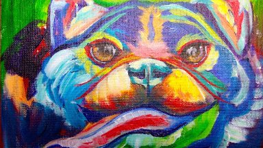 Easy pug painting | Acrylic Abstract dog painting | The Art Sherpa