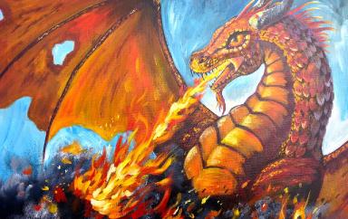 Dragon Fire| Time Lapse Acrylic painting| The Art Sherpa