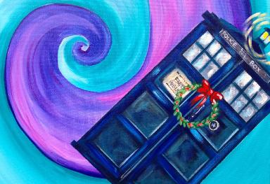 Doctor Who Dunnit Art Crawl  Easy Acrylic Painting Tardis