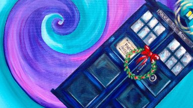 Doctor Who Dunnit Art Crawl  Easy Acrylic Painting Tardis