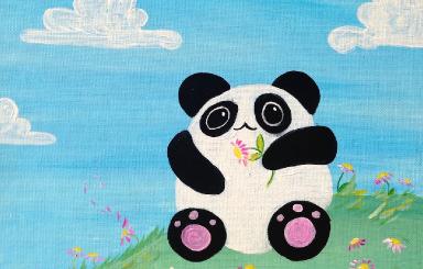 Beginner Painting Lesson Kawaii Panda Art Sherpa Kids The