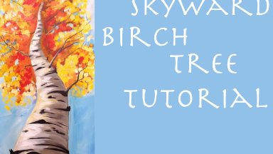 Fall birch tree beginner acrylic painting tutorial #thankful4art