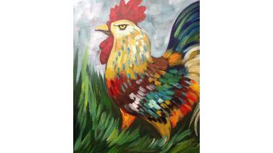 Easy Rooster Painting Acrylic Tutorial the Art Sherpa