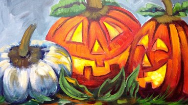 How to paint | Pumpkins Jack-o-lanterns | Cute Halloween Art