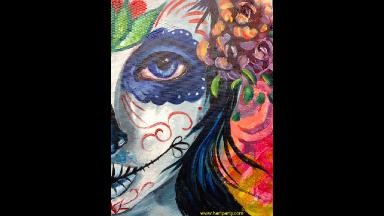 Sugar Skull Beauty BEGINNER HOW TO PAINT Acrylic Painting | Ayala