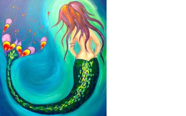 How to paint | Mermaid |  Beginner acrylic art lesson