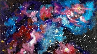 Blue Space Galaxy Acrylic Print