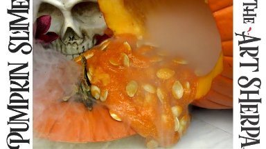 How to make Pumpkin Guts Glitter Slime without Borax