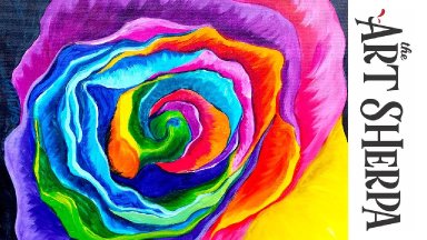 How to paint with Acrylic on Canvas a Rainbow Rose