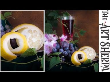 How to paint a Peeled Lemon in a Still life with More realism in acrylic