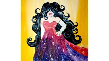 💋 Glamorous Girl 🎨🖍 Acrylic Painting tutorial for beginning artists 💜😍
