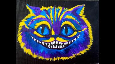 Learn to Paint for Beginners Cheshire Cat Alice in Wonderland