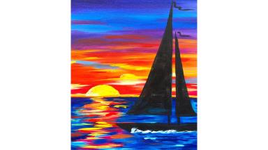 Easy way to Draw a Seascape / Acrylic Painting for Beginners 