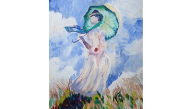 Woman with Parasol Monet Acrylic painting Tutorial for Beginners