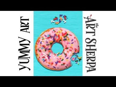 How to paint with Acrylic on Canvas A Yummy Donut with sprinkles