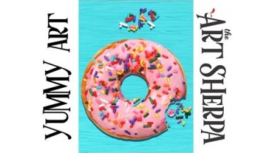 How to paint with Acrylic on Canvas A Yummy Donut with sprinkles