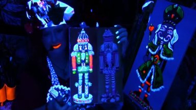 Acrylic Glow painting | Nutcracker Party | Ginger Cook Live and The Art Sherpa