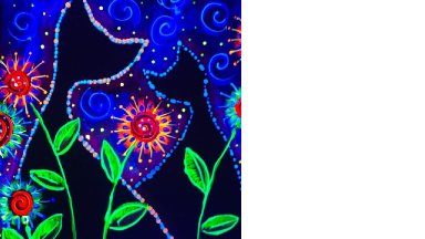 blacklight painting art party  | Glow Cats   | UV florescent art #pawgustart