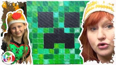 How to Paint a Minecraft Creeper  acrylic on Gallery wrap Canvas