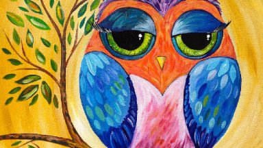 Colorful Owl | Acrylic Painting Lesson for Beginners