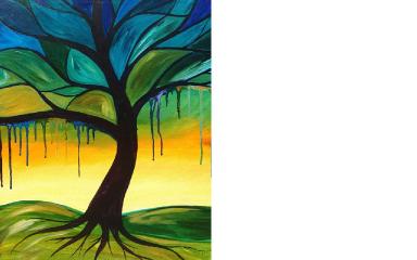 Tree Painting with Drips | Beginner Acrylic Painting Lesson