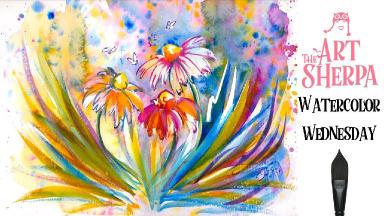How to paint with  Watercolor step by step  flowers the Art sherpa