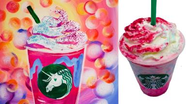 🐎 🎨  Starbucks Unicorn Frappuccino 🌈 🍧  DIY Acrylic Painting tutorial
