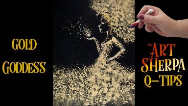 Qtip Gold Splatter Feirce Diva how to paint with acrylic for beginners