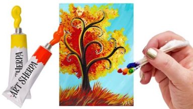 Very Easy How to paint Creative Tree online paint party Fall Tree - Facebook