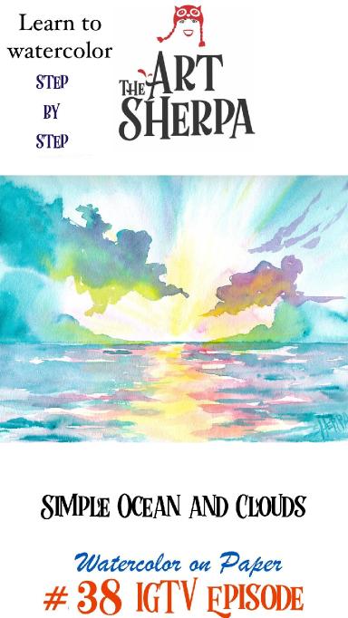 Easy How To Paint Watercolor Beach Step By Step, Acrylic To Watercolor By  The Art Sherpa