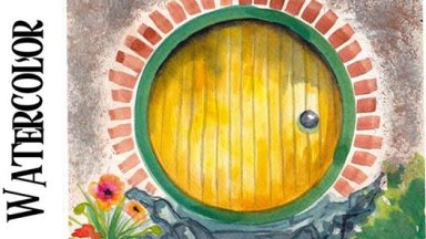 Easy Hobbit door in the shire watercolor step by step The Art Sherpa