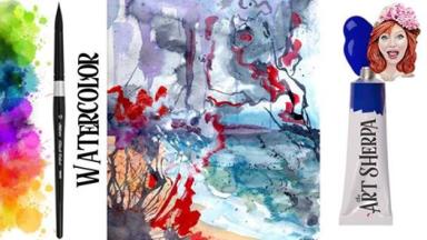 Abstract paint out the feelings watercolor step by step The Art Sherpa