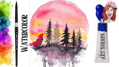 How to paint The Edge of the Woods with Watercolor