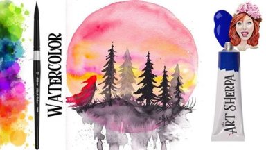 How to paint The Edge of the Woods with Watercolor