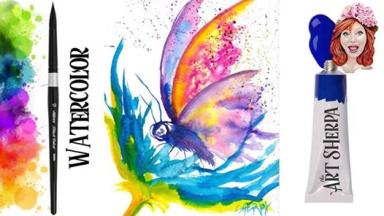 Learn how to paint a EASY Watercolor Butterfly step by step
