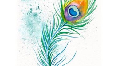 Learn to Watercolor peacock feather #artsherpa #WorldWatercolorMonth