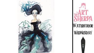 Marchesa Fan Friday Watercolor