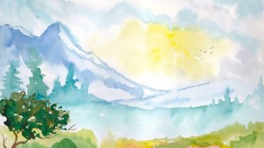 mountain , big sky and wildflowers