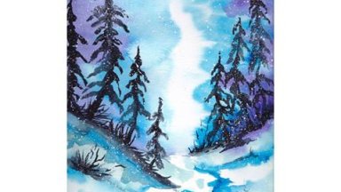 Snowy Forest WaterColor