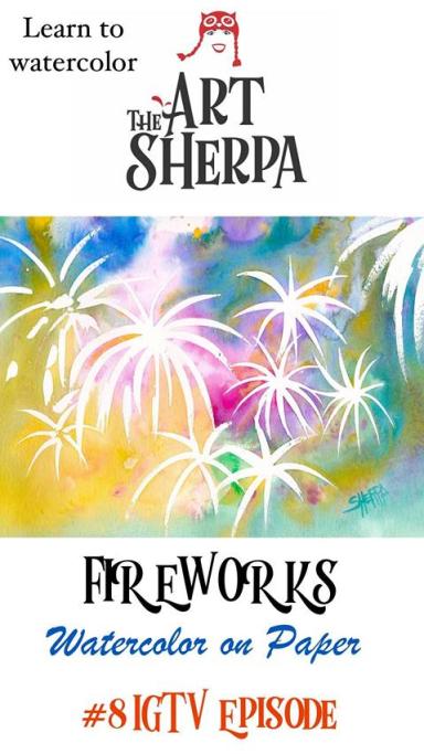 Fireworks in Watercolor