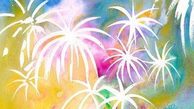 Fireworks in Watercolor