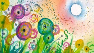 Funky Dandelions Watercolor