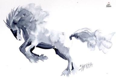 Running Horse Watercolor