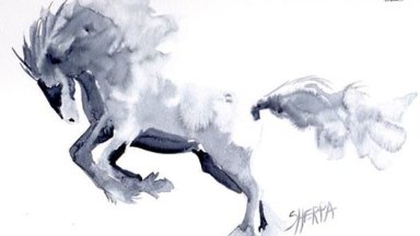 Running Horse Watercolor