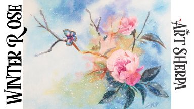 Beginners  Painting in acrylic Snow Roses Live stream