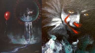 Easy Fan Art of Stephen King's IT Acrylic painting tutorial