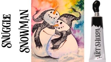 Snuggle Snowman watercolor class and Artbin Giveway