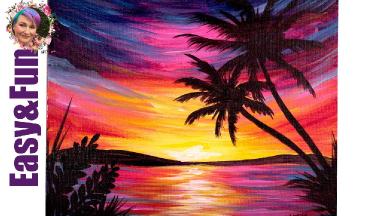 Featured image of post Simple Easy Painting Of Sunset / This sunset over water painting is perfect for learning how to paint with watercolors!